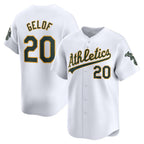 Oakland Athletics #20 Zack Gelof White MWATKINS Home Limited Player Jersey