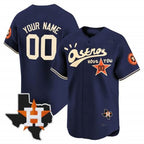 Custom Houston Astros Cactus Jack Style Vapor Premier Limited Jersey ¨C Navy MWATKINS