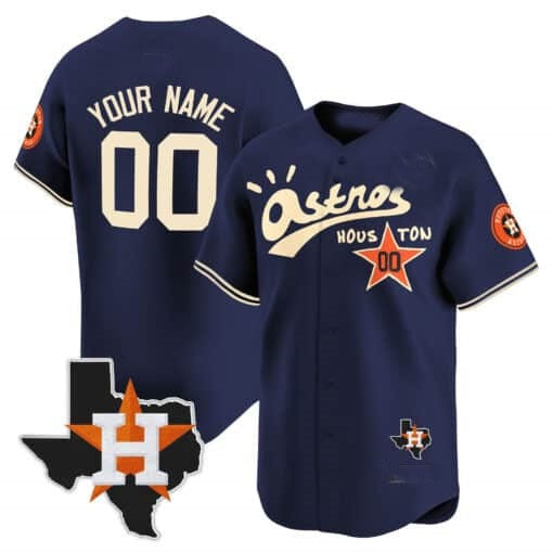 Custom Houston Astros Cactus Jack Style Vapor Premier Limited Jersey ¨C Navy MWATKINS