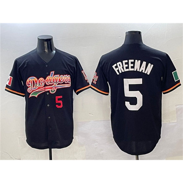 Los Angeles Dodgers #5 Freddie Freeman Black MWATKINS Mexico Limited Stitched Jersey
