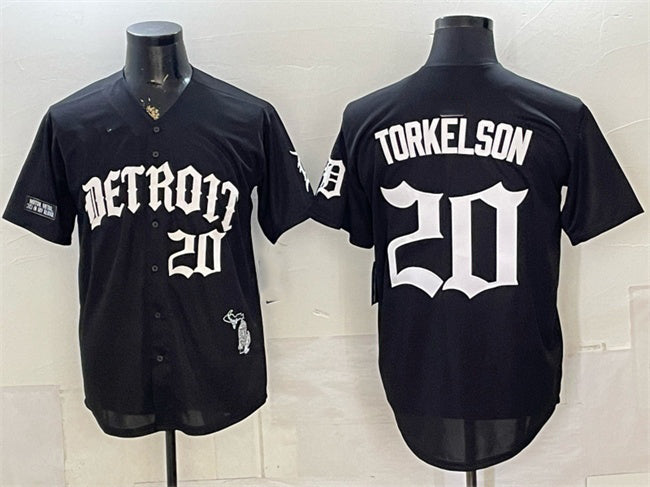 Detroit Tigers #20 Spencer Torkelson 2026 Black MWATKINS 'Motor Gothic Edition' Vapor Premier Limited Stitched Jersey