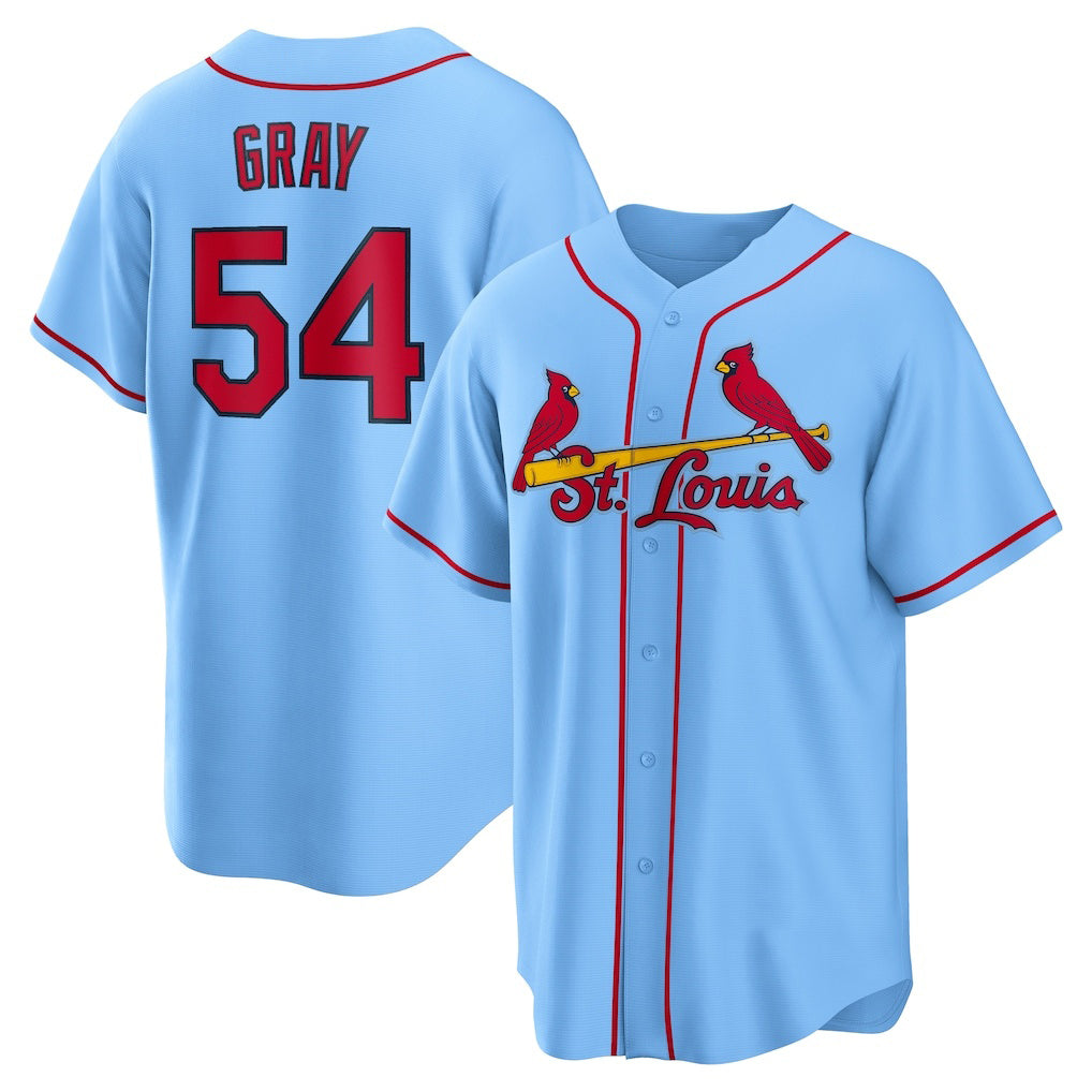 St. Louis Cardinals #54 Sonny Gray Light Blue MWATKINS Alternate Replica Jersey