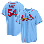 St. Louis Cardinals #54 Sonny Gray Light Blue MWATKINS Alternate Replica Jersey