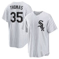 Chicago White Sox #35 Frank Thomas White MWATKINS Home Retired Player Replica Jersey