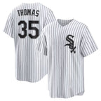 Chicago White Sox #35 Frank Thomas White MWATKINS Home Retired Player Replica Jersey