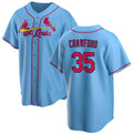 St. Louis Cardinals #35 Brandon Crawford Blue MWATKINS Cool Base Stitched Jersey