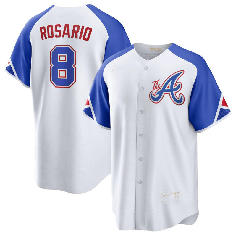Atlanta Braves #8 Eddie Rosario White MWATKINS 2023 City Connect Cool Base Stitched Jersey