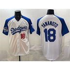 Los Angeles Dodgers #18 Yoshinobu Yamamoto White Royal MWATKINS 2025 World Series Limited Stitched Jersey