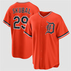 Detroit Tigers #29 Tarik Skubal Orange MWATKINS Alternate Stitched Jersey