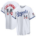 Kansas City Royals #14 Jac Caglianone USA 250 Fourth of July Home Stadium Jersey - White MWATKINS