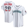 Seattle Mariners #29 Cal Raleigh USA 250 Fourth of July Home Stadium Jersey - White MWATKINS