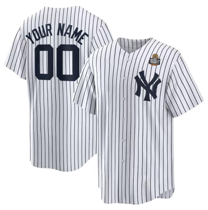 Custom New York Yankees Active Player White MWATKINS 2024 World Series Cool Base Stitched Jersey