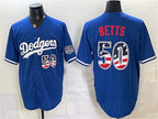 Los Angeles Dodgers #50 Mookie Betts Royal MWATKINS 250 Fourth of July Stitched Jersey
