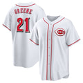 Cincinnati Reds #21 Hunter Greene White MWATKINS Home Replica Jersey