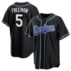Los Angeles Dodgers #5 Freddie Freeman Black MWATKINS Lights Out Limited Stitched Jersey