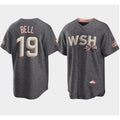 Washington Nationals #19 Josh Bell 2022 Grey MWATKINS City Connect Cherry Blossom Cool Base Stitched Jersey
