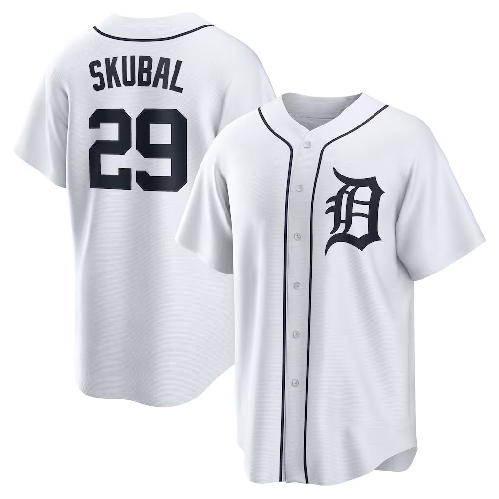Detroit Tigers #29 Tarik Skubal MWATKINS White Home Replica Jersey