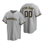 Custom Milwaukee Brewers Gray MWATKINS Stitched Cool Base Road Jersey