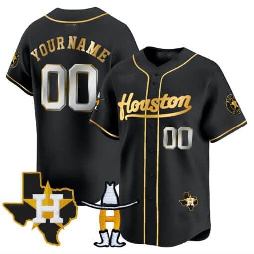 Custom Houston Astros Houston Rodeo Patch Vapor Premier Limited Jersey ¨C All Stitched-Black MWATKINS