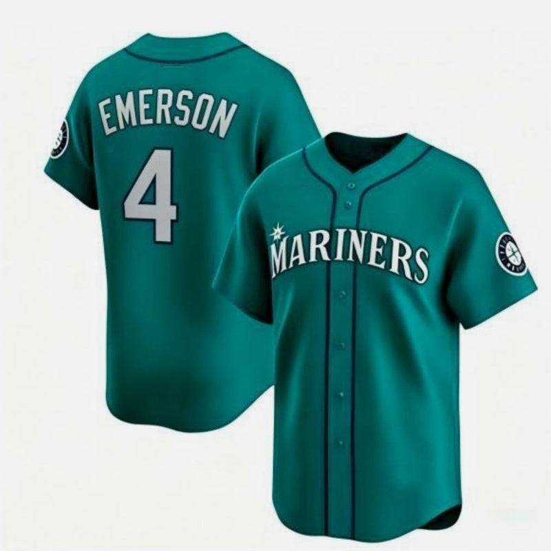 Seattle Mariners #4 Colt Emerson Aqua MWATKINS Limited Stitched jersey