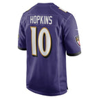 B.Ravens #10 DeAndre Hopkins Purple MWATKINS Team Game Jersey