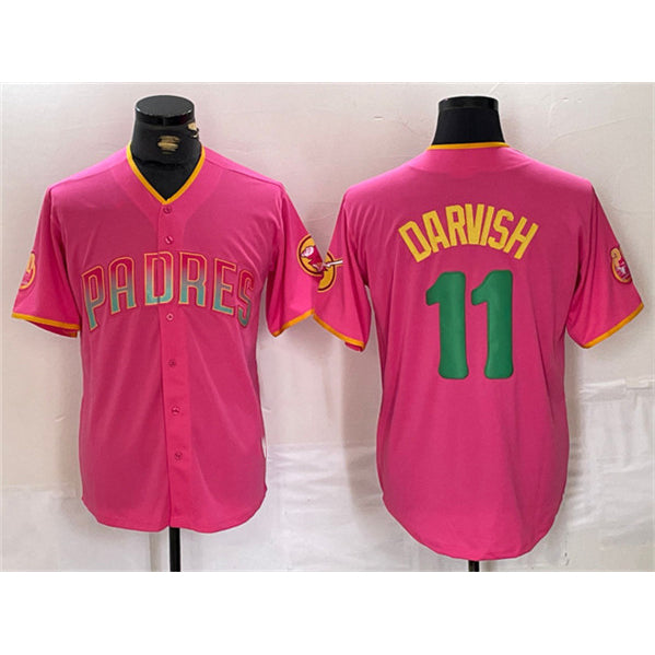 San Diego Padres #11 Yu Darvish Pink MWATKINS Cool Base Stitched Jersey