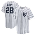 New York Yankees #28 Austin Wells White MWATKINS Home Replica Jersey