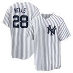 New York Yankees #28 Austin Wells White MWATKINS Home Replica Jersey