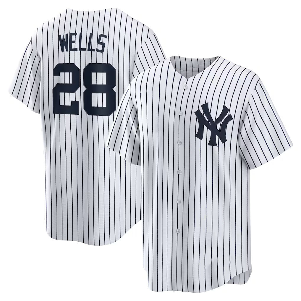 New York Yankees #28 Austin Wells White MWATKINS Home Replica Jersey