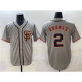 San Francisco Giants #2 Willy Adames Gray MWATKINS Cool Base Stitched Jersey