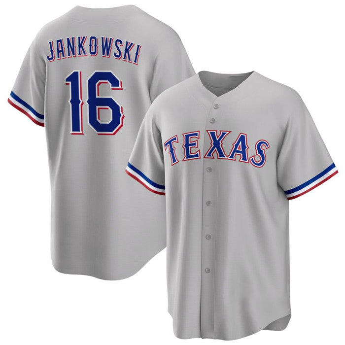 Texas Rangers #16 Travis Jankowski Gray MWATKINS Cool Base Stitched Jersey