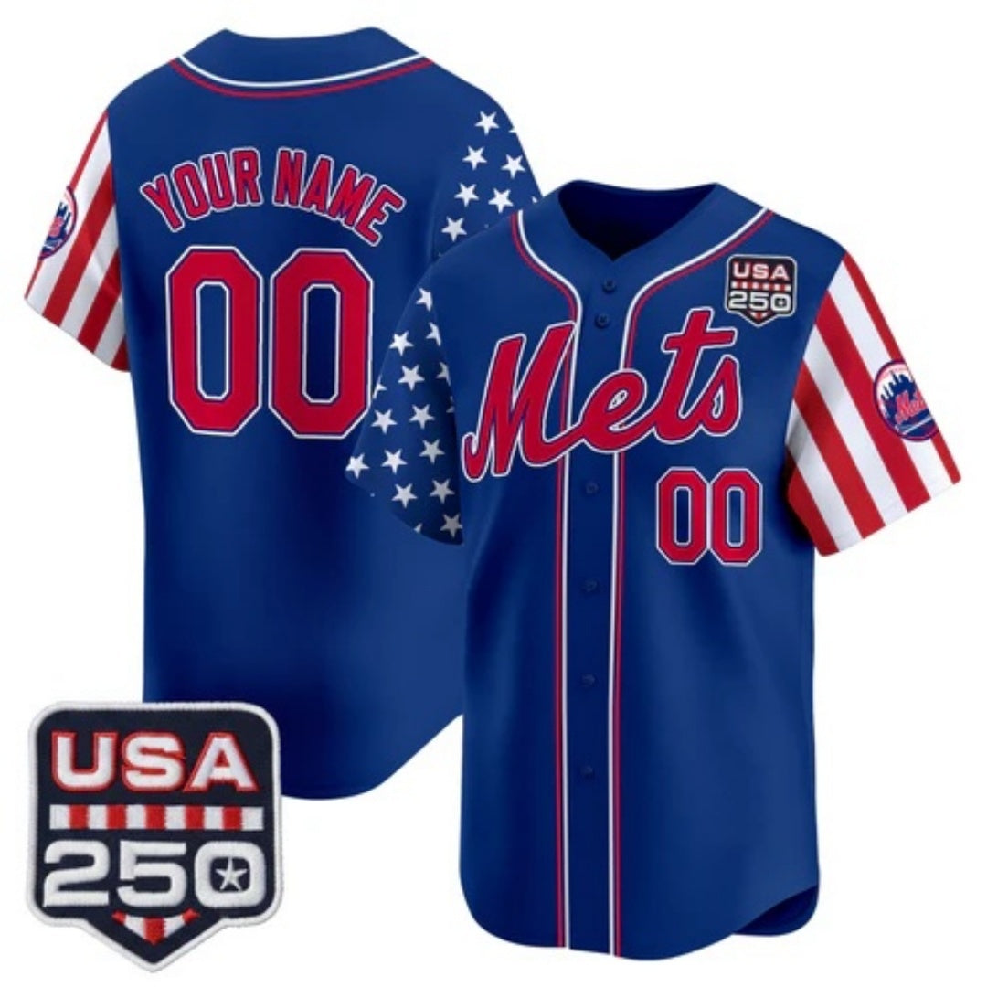 Custom New York Mets America 250 Edition Vapor Premier Limited Royal MWATKINS Stitched Jerseys