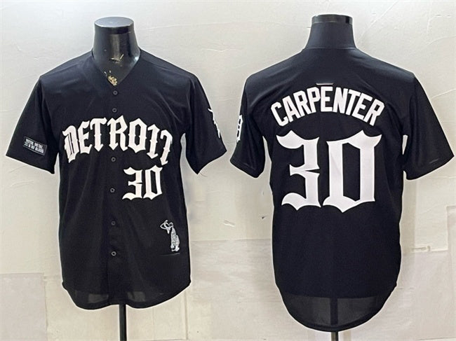 Detroit Tigers #30 Kerry Carpenter 2026 Black MWATKINS 'Motor Gothic Edition' Vapor Premier Limited Stitched Jersey