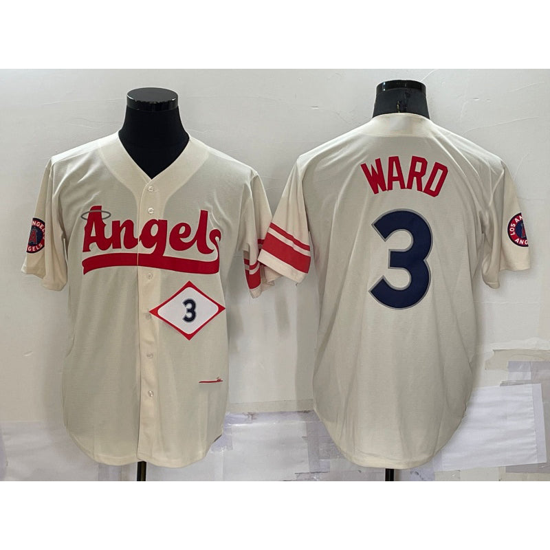 Los Angeles Angels #3 Taylor Ward Number Cream MWATKINS 2022 City Connect Cool Base Stitched Jersey