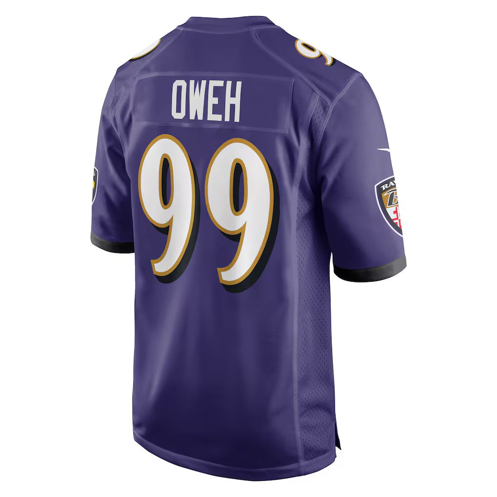 B.Ravens #99 Odafe Oweh Purple MWATKINS Game Jersey