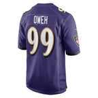 B.Ravens #99 Odafe Oweh Purple MWATKINS Game Jersey