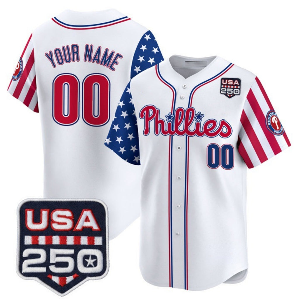 Custom Philadelphia Phillies America 250 Edition Vapor Premier Limited White MWATKINS Stitched Jerseys-1