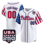 Custom Philadelphia Phillies America 250 Edition Vapor Premier Limited White MWATKINS Stitched Jerseys-1