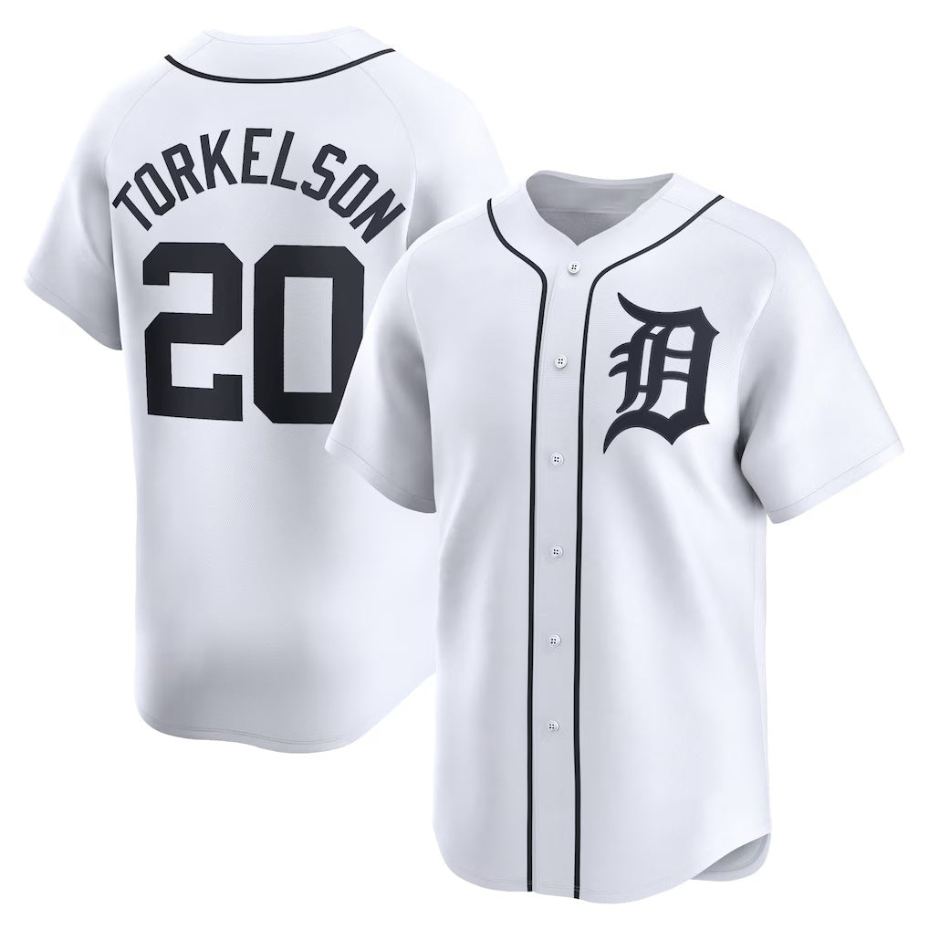 Detroit Tigers #20 Spencer Torkelson White MWATKINS Home Limited Player Jersey