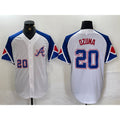 Atlanta Braves #20 Marcell Ozuna Number White MWATKINS 2023 City Connect Flex Base Stitched Jersey
