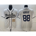 Chicago White Sox #88 Luis Robert Number White MWATKINS Cool Base Stitched Jersey
