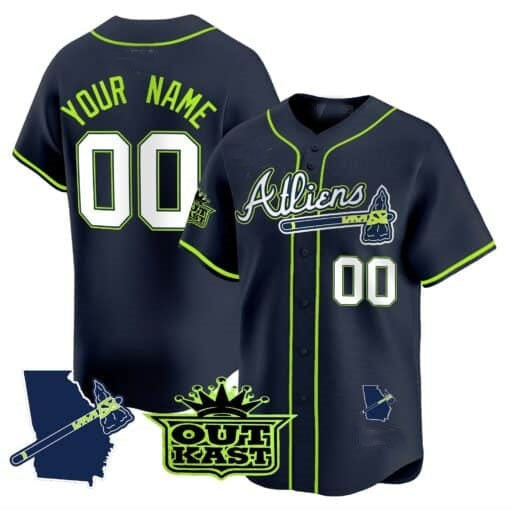 Custom Atlanta Braves Atliens Vapor Premier Limited Jersey V2 ¨C All Stitched-Navy MWATKINS