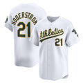 Oakland Athletics #21 Tyler Soderstrom White MWATKINS Home Limited Player Jersey