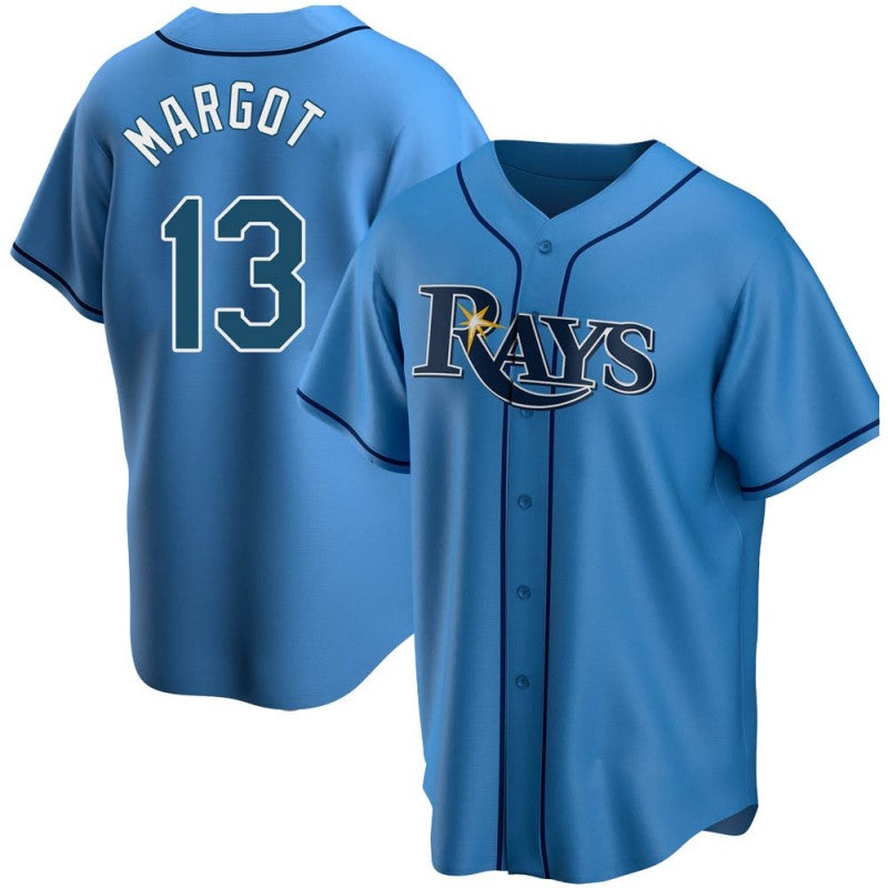 Tampa Bay Rays Replica #13 Manuel Margot Light Blue MWATKINS Alternate Jersey