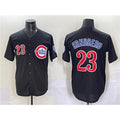 Chicago Cubs #23 Ryne Sandberg Black MWATKINS Limited Stitched Jersey