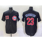 Chicago Cubs #23 Ryne Sandberg Black MWATKINS Limited Stitched Jersey