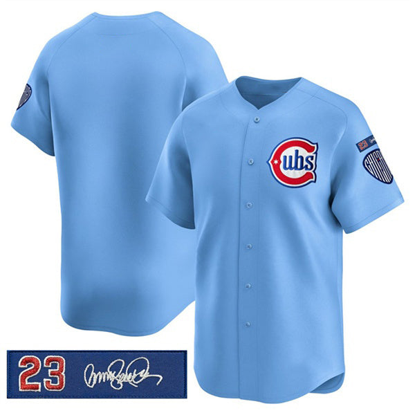 Chicago Cubs Blank Blue MWATKINS 'Ryne Sandberg Tribute' Vapor Limited V3 Stitched Jersey