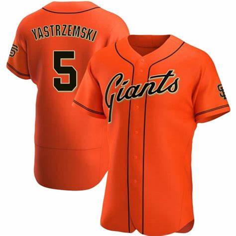 San Francisco Giants #5 Mike Yastrzemski Orange MWATKINS Flex Base Jersey