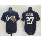 Houston Astros #27 Jose Altuve Black MWATKINS Cactus Jack Cool Base Jersey