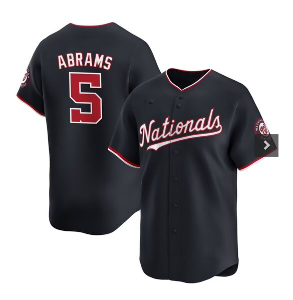 Washington Nationals #5 CJ Abrams Navy MWATKINS 2024 Alternate Limited Stitched Jersey